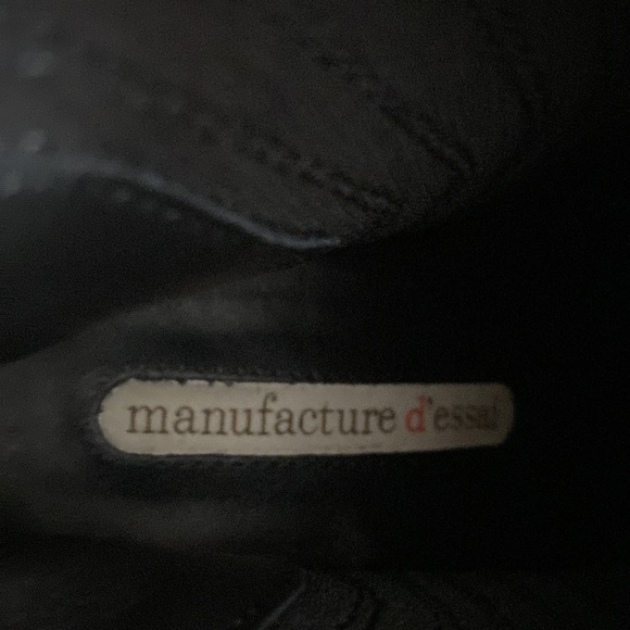 Black suede high heel ankle boots. Bought in Denmark Comfy Stacked 3 1/2” heel. - Picture 6 of 13